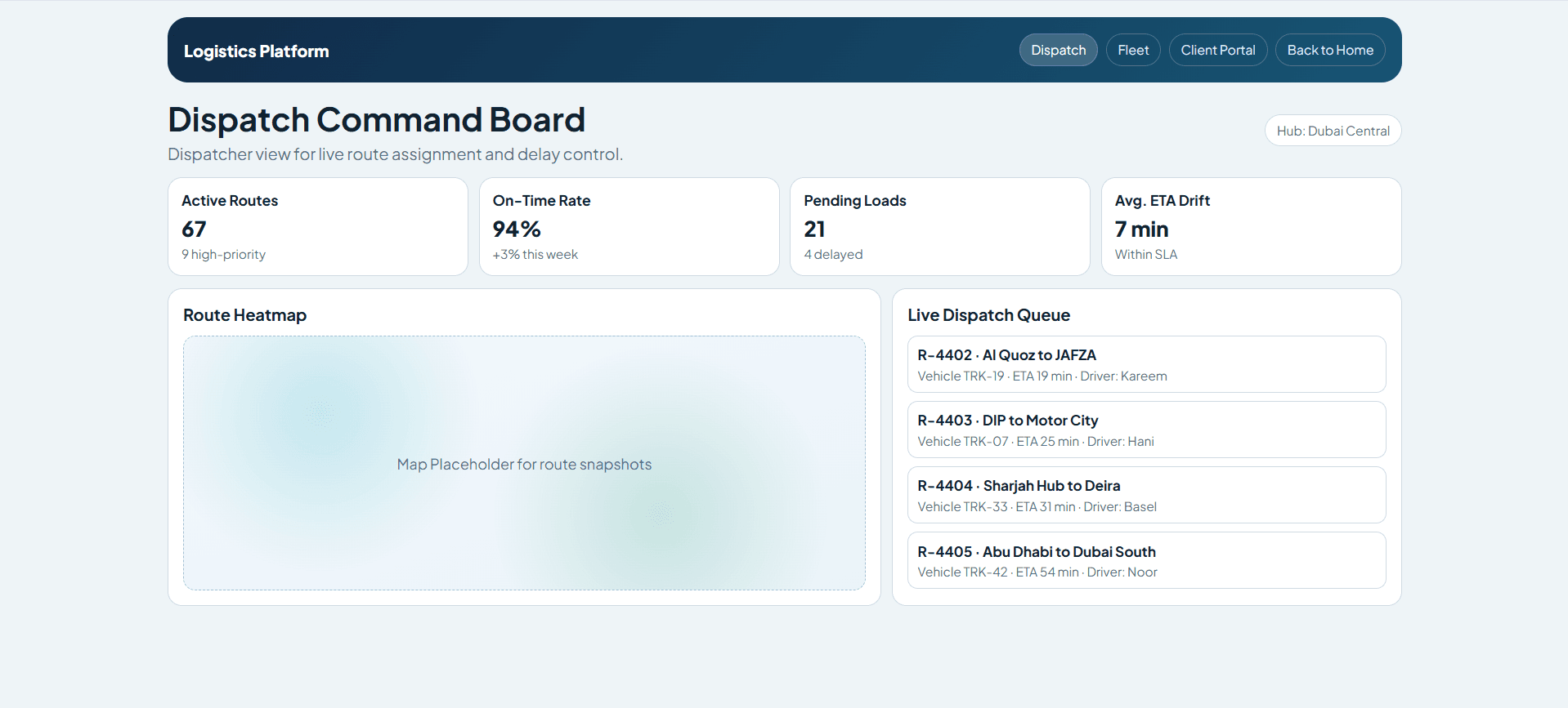 RouteForge Dispatch Platform